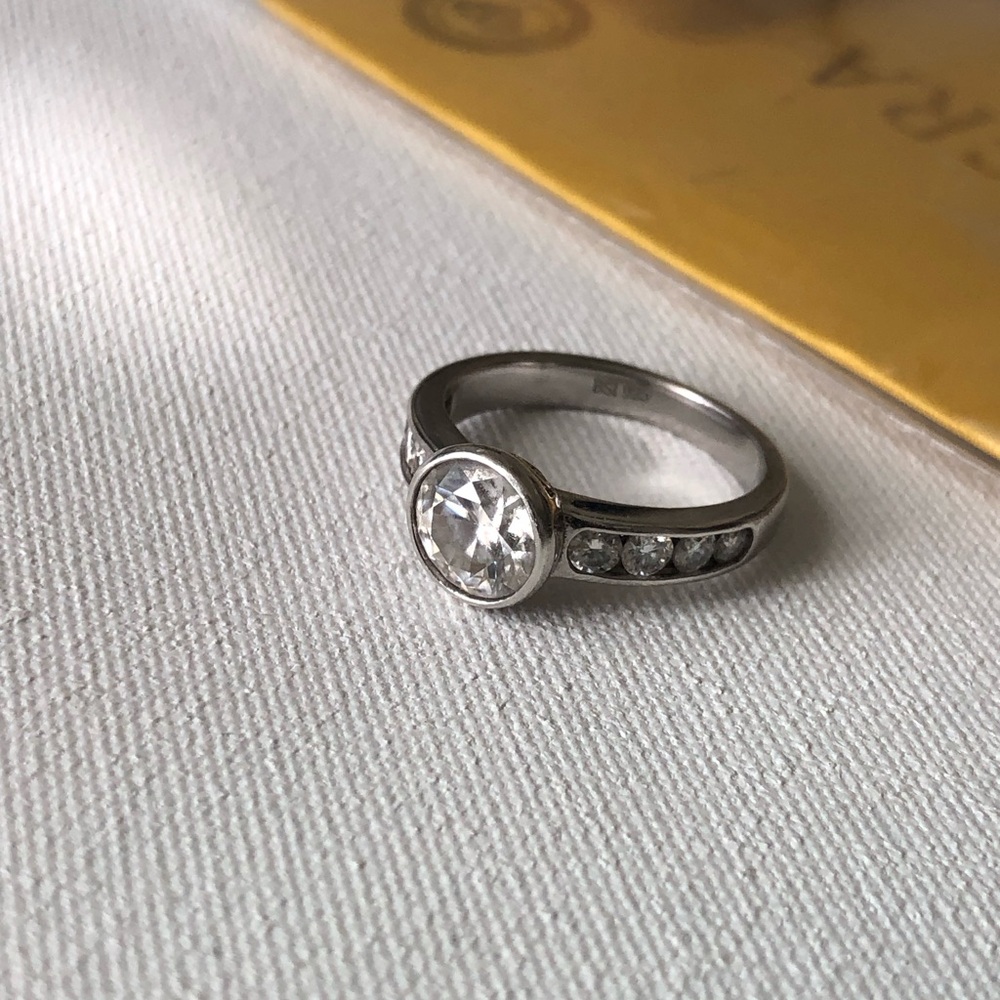 Classic Silver Moissanite Solitaire Ring